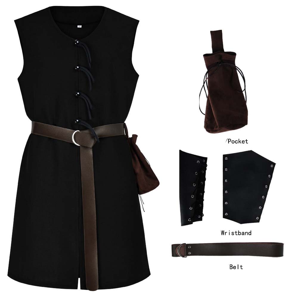 Halloween Adult Party Outfit Medieval Knight Viking Tunic Shirt Costume MDEC-053