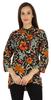 Bimba Button Down Tunic Casual Printed 3 4th Sleeves Loose Fit Rayon Tunic Long Shirt Top For