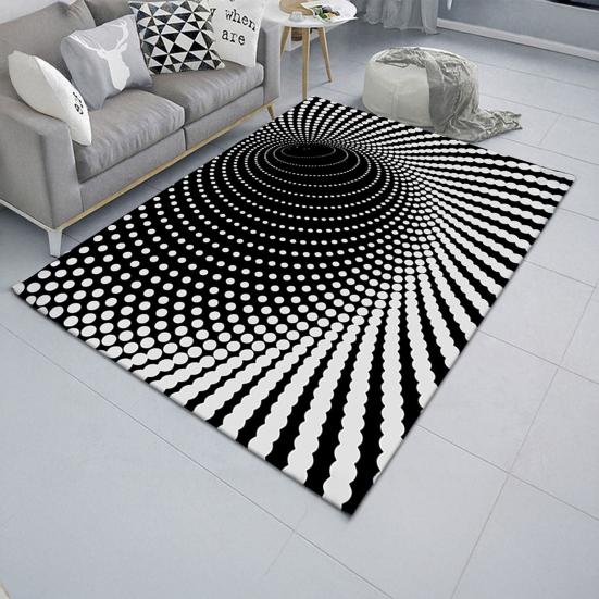 3D Optical Illusion Floor Mat Non-Slip Stable Design Water Absorbent Floor MatStunning Burrow Visual Effect Rug Living Room Bedroom Decor