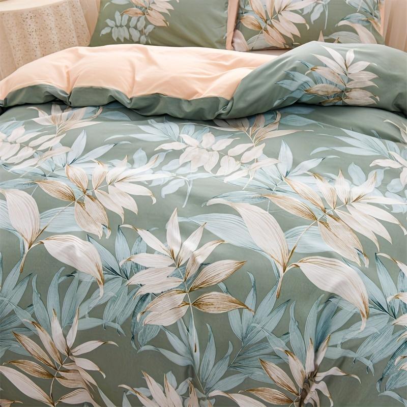 3pcs Duvet Covers  Size  Green Palm Leaf Fern Plant   Hawaiian Plant  Farmhouse Botanical Bedding Set Soft pillowcases*2