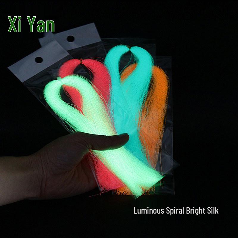 Luminous UV Spiral Silk Fishing Jig Hook Tying Material