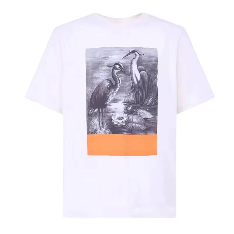 

2025 Autumn and Winter Heavy Cotton Trendy Brand Round Neck Pattern Printing T-shirt Men s and Women s Casual Versatile T-shirt 4XL