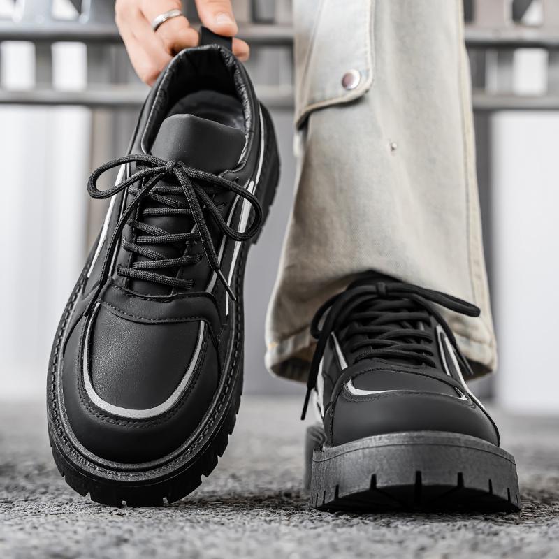 2025 Neue Bequeme und Nischendesign Retro Herren Big Head Lässige Dicksohlige Herrenschuhe für Draußen Schuhe Retro Schwarz
