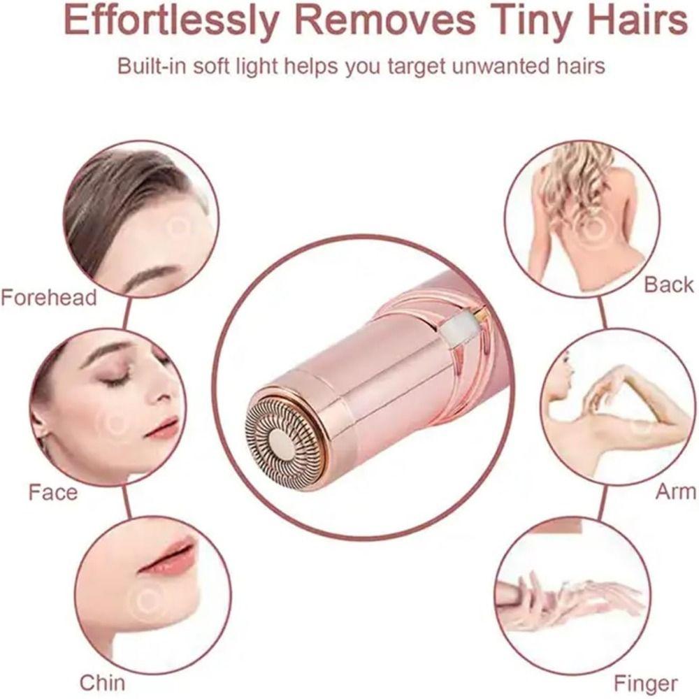 Battery Powered Mustache Razor Lipstick Shaped Peach Fuzz Shaver Tool Electric Hair Remover Armpit