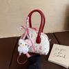 Korean Cute Bow Plaid Handbag - 2025 Autumn/Winter Versatile Shoulder Crossbody Bag