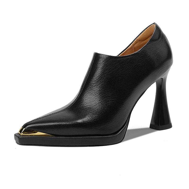 

High heels pointed temperament deep mouth single shoes women s thin heels 2025 spring and autumn new professional versatile work shoes 34