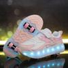 Children's Roller Skate Shoes For Boys And Girls Adult Quad-Wheel Flying Shoes With Lights And Charging Wheels Student Roller