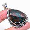 Bloodstone Gemstone Handmade 925 Sterling Silver Jewelry Pendant 2.21" SU-10783