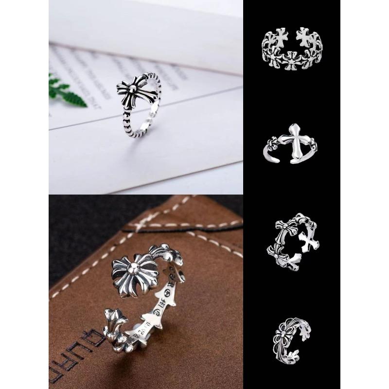 Rock Hip Hop Vintage Prsten Hipster Přehaný Vrána + Prsten na Ukazováček Dámský Prsten s Vyrytým Křížem