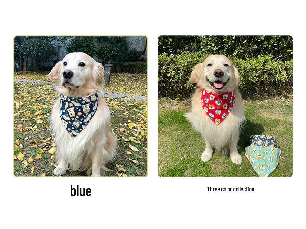 Pet Bib Triangle Scarf for All Dogs: Golden Retriever, Samoyed, Shiba Inu