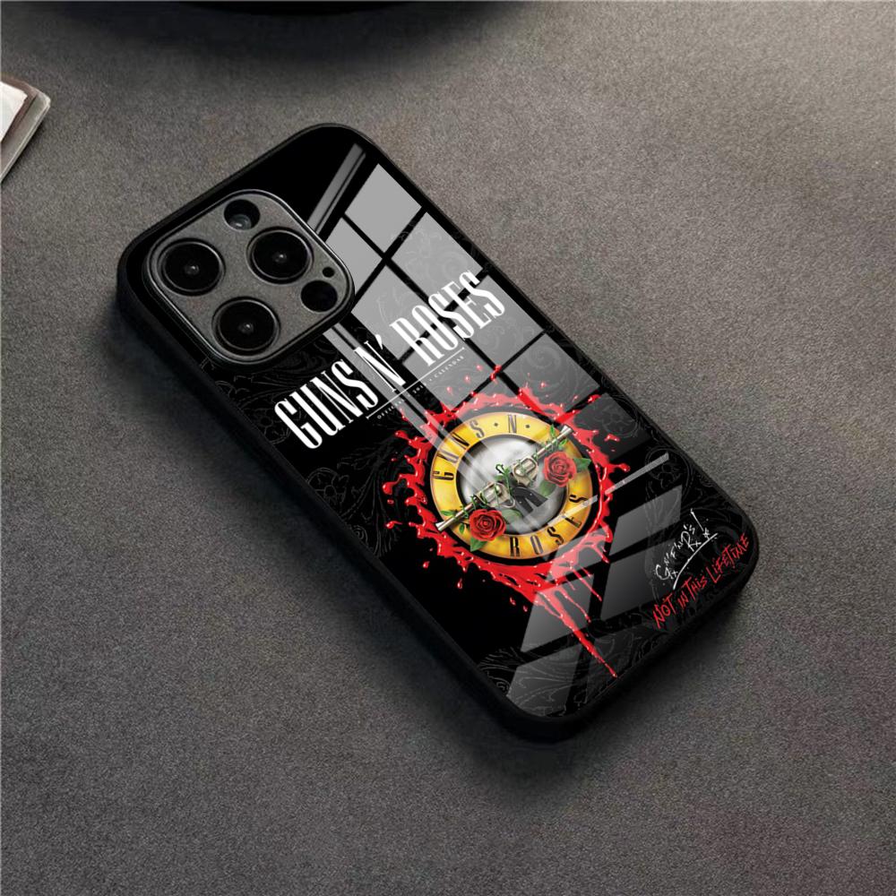 Band G-Guns N Roses Phone Case For 17 Pro Max IPhone 16 Pro 14 12 11 13 Mini X XR XS 15 Plus SE Glass Cover