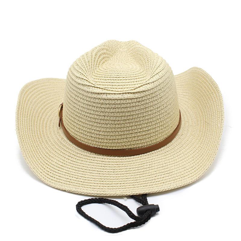 Men'S Western Cowboy Hat Women'S Tide Beach Hat Sunscreen Big Edge Hat Summer 9Cm Brim Shade Straw Hat