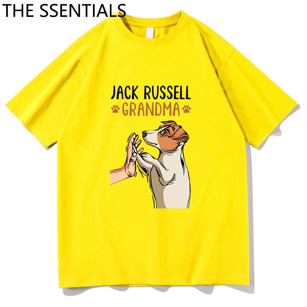 Jack Russell Terrier Mama T-Shirt Unisex Harajuku Lustige süße Hund Oma T-Shirts Unisex Cartoon Ästhetische Grafik Tägliche Baumwoll-T-Shirts
