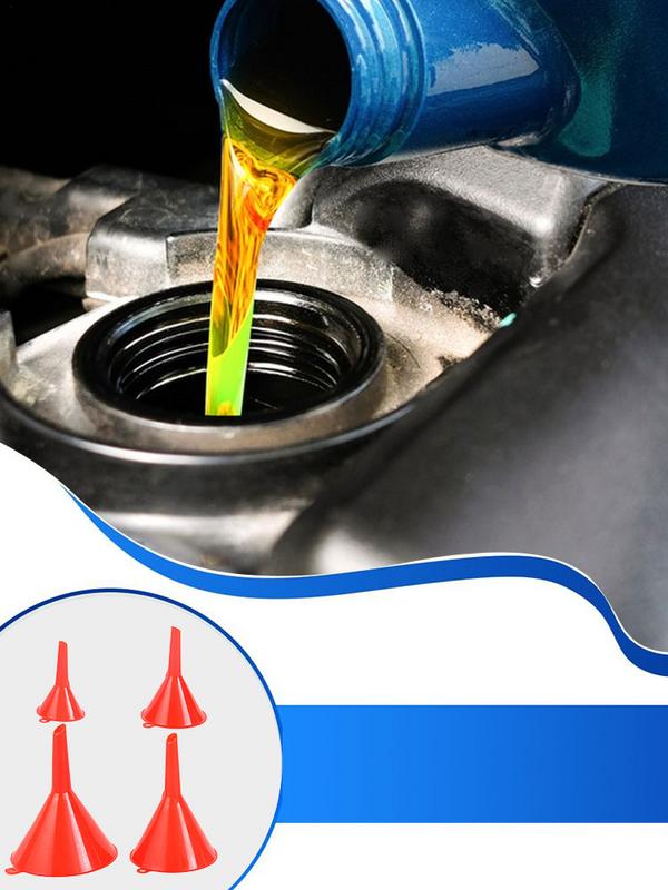 Kitchen Funnel Set 4Pcs Kitchen Function Plastic Funnel Portable Household Refueling Funnel Oil Change Funnel for Automotive