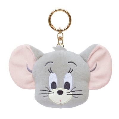 Tees Factory Tom and Jerry Plush Toy with Carabiner, Zipper Mascot, "Stomp FaceTuffy," Approx. H110xW150xD45mm (TJ-5546750TF)