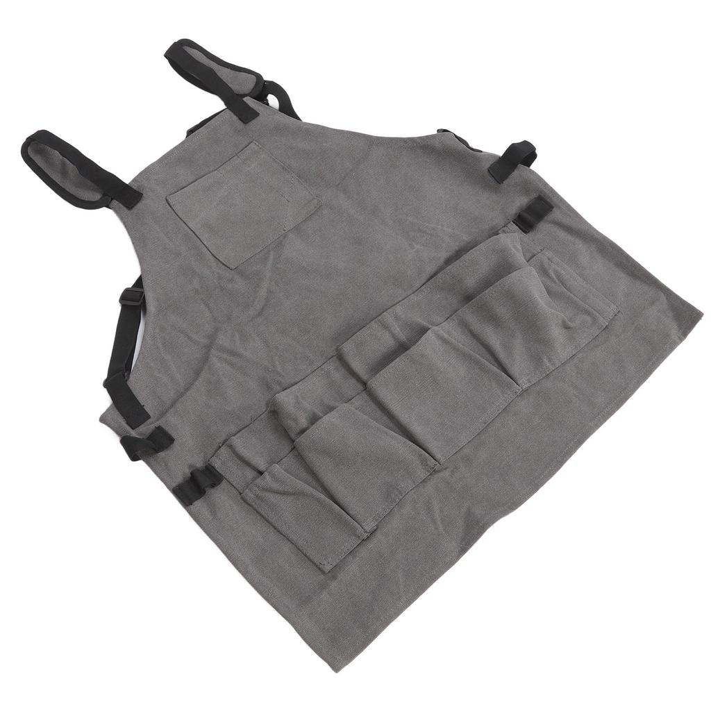 Work Apron Multi Pockets Adjustable Protective Woodworking Tool Apron for Barbecue Electricians Mechanic