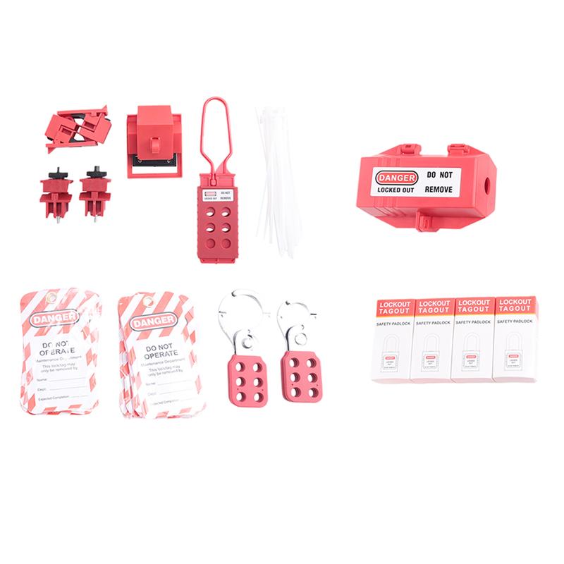 ABNR Electrical Lockout Tag Kit Hasp Set Clamp And Universal Multi-Pole Circuit Breaker Lockout
