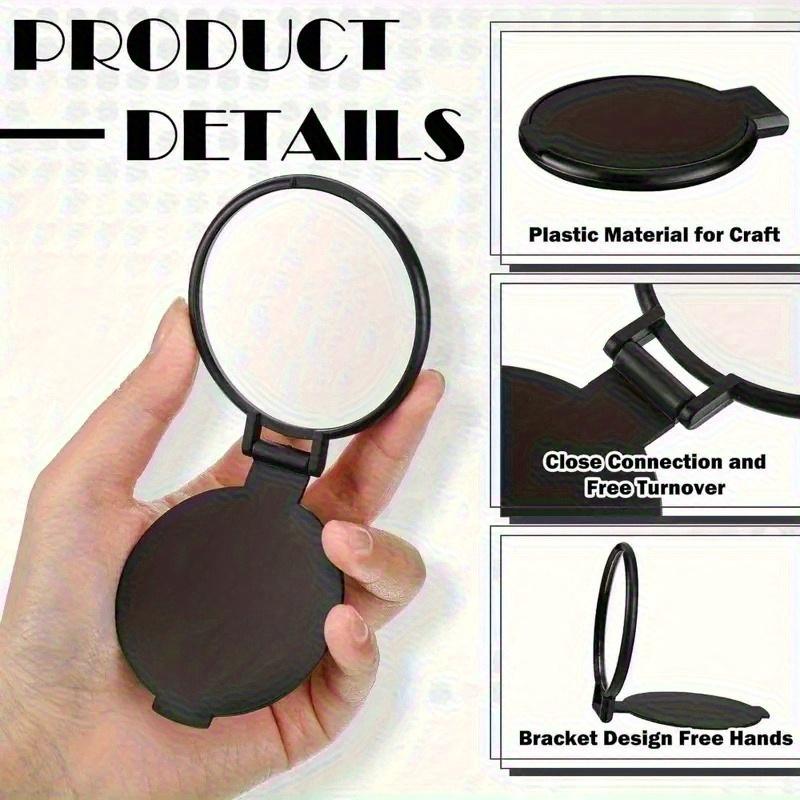 50pcs Portable Mini Folding Makeup Mirrors - Battery-Free 2.75x2.44inch Black Pink , Travel Grooming Mirror for Skincare Tools