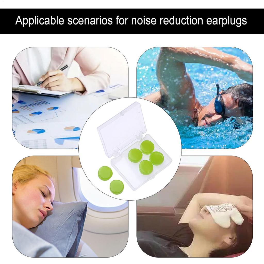 Siliconen oordopjes 6 stuks/3 paar ruisonderdrukkend oorstofpluggen herbruikbare slaapaccessoires voor slapen en geluidspreventie