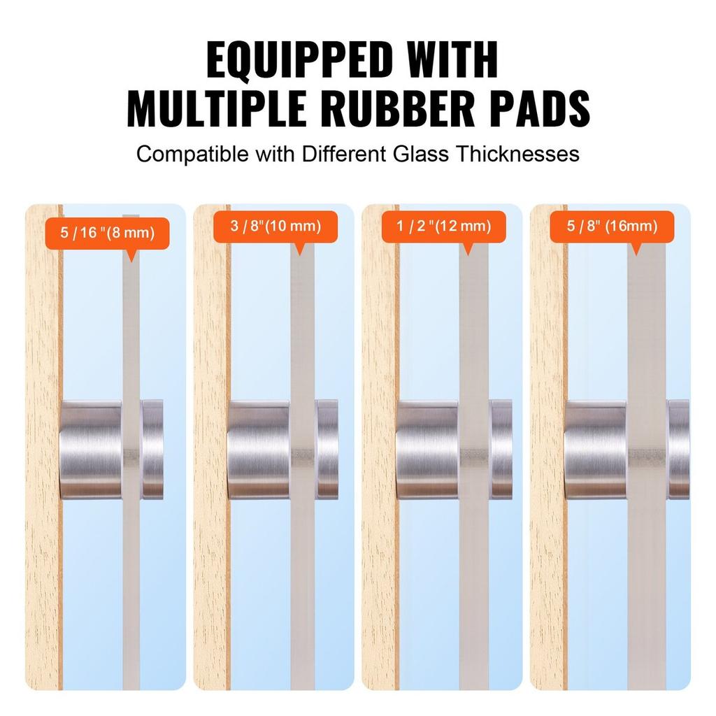 Glass Clamp 10 PCS Square Railing Bracket for 0.31 "-0.62 " Glass Silver