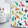 Kreskówki Zwierzęta Zasłony Prysznicowe Słodkie Dinozaury Ryby Zabawne Koty Psy Odciski Łap Dekoracje Łazienkowe Akcesoria Tkanina Zasłony Kąpielowe