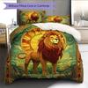 Sluneční lev Vzor Povlečení Sada přikrývek Potah na přikrývku Povlak na polštář Domácí dekorace Dárek (1 * povlak na peřinu + 2 * povlak na polštář, bez jádra)