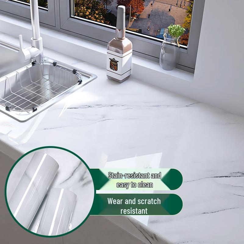 Waterproof Self-Adhesive Tile Stickers: Oil-Proof Kitchen & Cupboard Renovation Wallpaper.