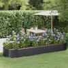 VidaXL Raised Garden Bed Flower Pot Planter Box Raised Bed Patio Terrace Outdoor Galvanized Steel 322x100x36 319001