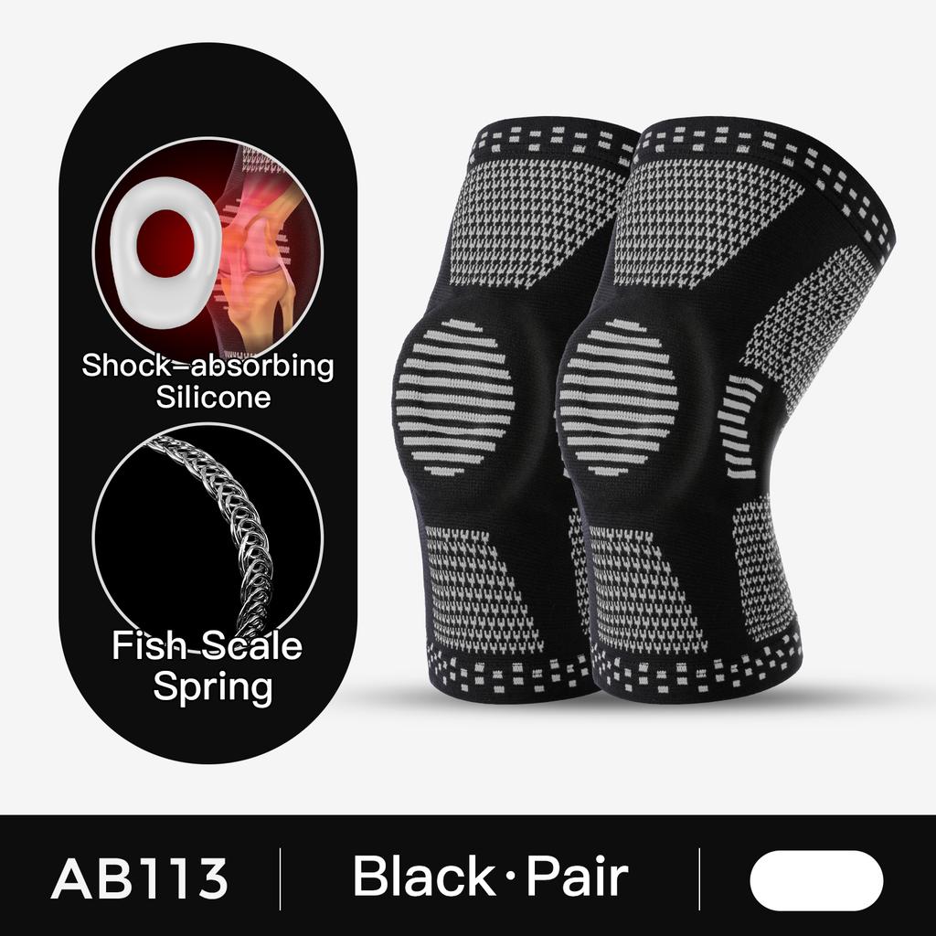 1 Stück Kompressions-Kniebandage Silikon-Stütze für Knieschmerzen Laufen Fitnessstudio Training Sport Arthritis Linderung