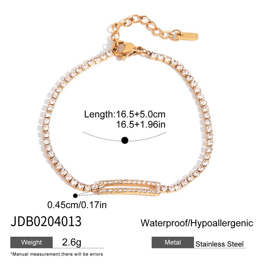 J&D Classic Leaf Rhinestone Chain Bracelet Stacking Wearing Fashion Bracelet