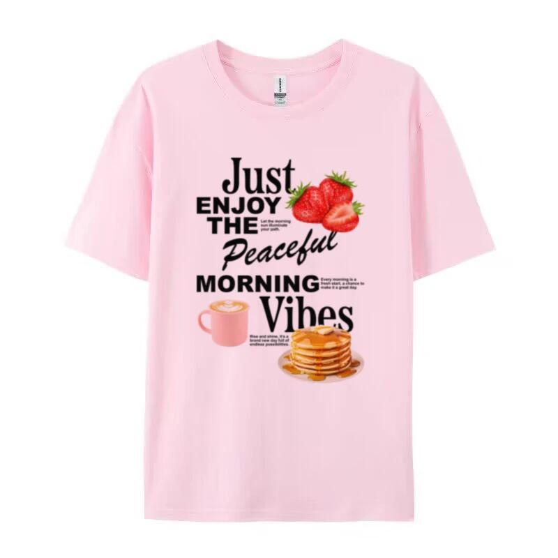 

Oversized Y2k Aesthetic Breakfast TShirt for Women Short Sleeve Streetwear Fashion Top Cute Brunch Foodie Shirt Unisex Clothing 4XL