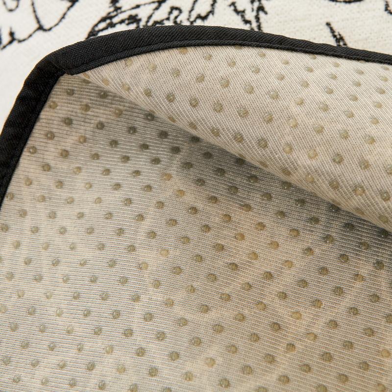 Cuscino per Divano in Ciniglia di Forma Irregolare Quattro Stagioni Universale Antiscivolo Retro Bianco e Nero Avanzato Floreale Cuscino per Divano