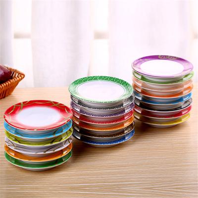 Małe okrągłe Plastikowe Japonia Jedzenie Sushi Melaminowe Naczynie Obrotowy Talerz Sushi Okrągły Kolorowy Taśmociąg Sushi Serwowanie talerze obiadowe