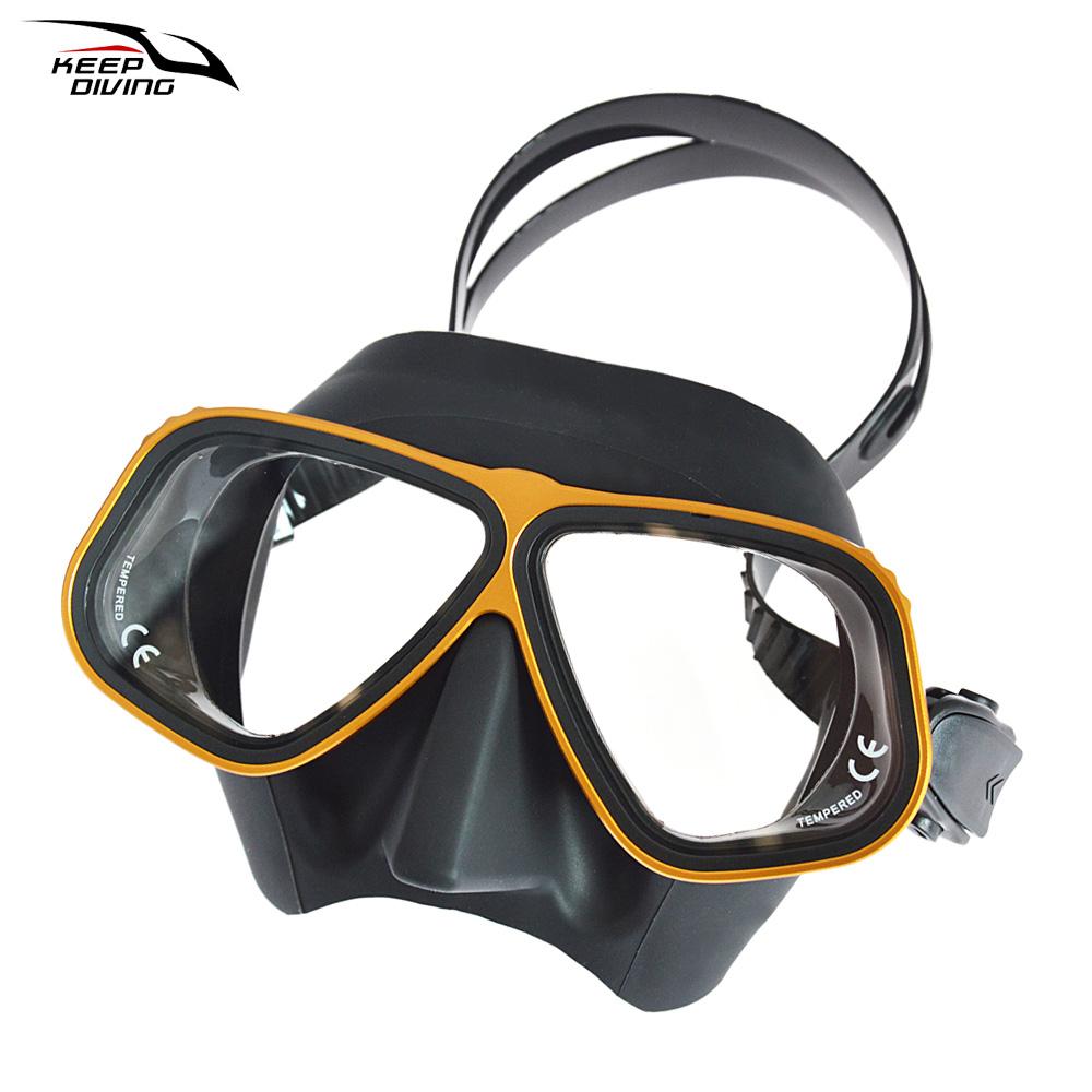 Free Diving Mask Ultra Low Volume Snorkeling goggles  Color Alloy Frame  Diving Goggles For Scuba Dive