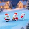 Mini Statuina di Natale in Resina con Carini Disegni di Babbo Natale e Pupazzo di Neve Perfetta per Paesaggi in Miniatura Decorazione da Scrivania per la Casa