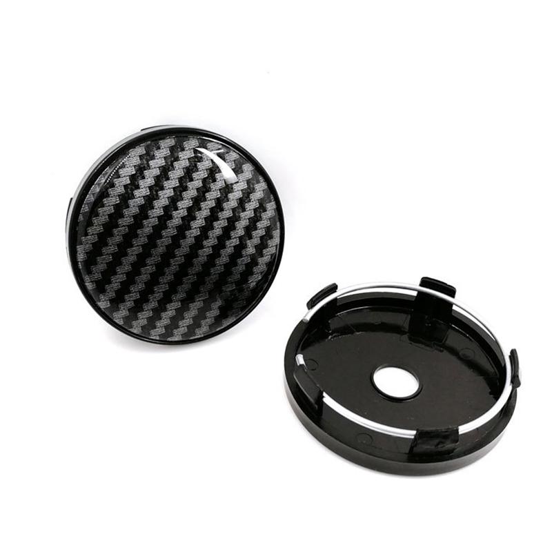 Carbon Black 57Mm 58Mm Car Wheel Hub Center Caps Auto Rim Dust-Proof Cover Emble