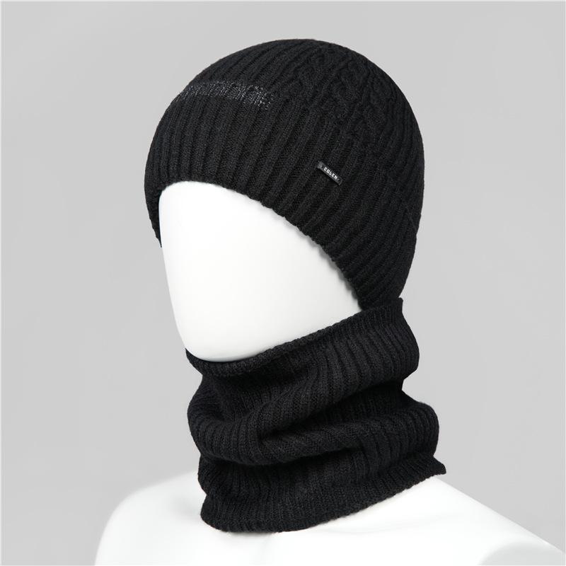 Wool Hat Men's Winter Warm and Cold-proof Fleece Headgear Fleece Thick Cotton Winter Knitted Hat