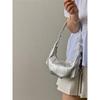 IELGY Ladies Underarm Bag Silver All-Match Croissant Bag