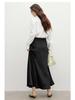 Hongxiu 2025 Glossy Lapel Drape Acetate Top - Spring/Autumn Women's Fashion Shirt