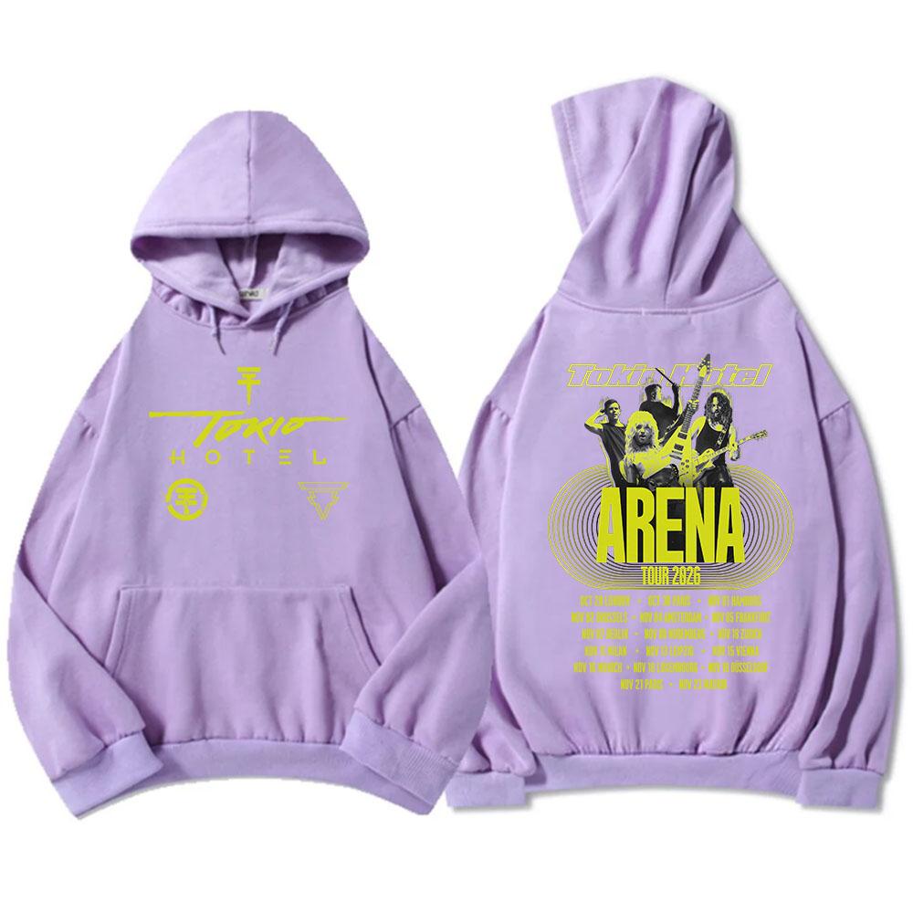 Tokio Hotel Arena Tour 2026 Bluzy Unisex Streetwear Długi Rękaw Codzienne Bluzy z Kapturem Damskie Męskie Ubrania Top z Nadrukiem Graficznym