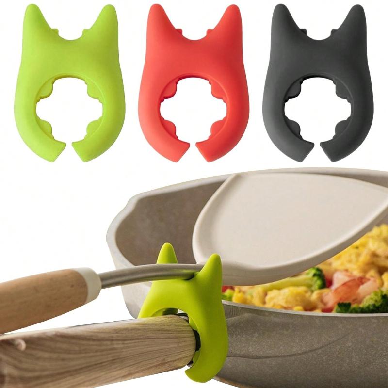Repose-cuillère en silicone souple, Porte-spatule en forme de diable, Support de cuillère de cuisine réglable et antidérapant