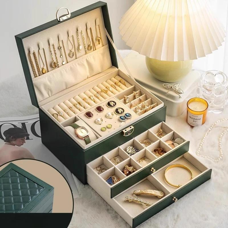 High-end Jewelry Organizer Box with Large Capacity and Exquisite Design for Necklaces and Earrings