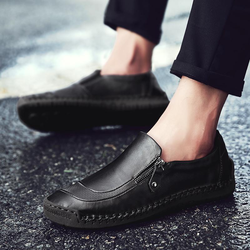 Large size 38-48 Men's Mosinka Fashion Leather Handmade Leather Shoes Loafers Driving Shoes
