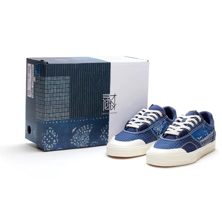 

Новые кроссовки LiNing из винтажной ткани со смесью хлопка 50/50, прочные, дышащие, с низким верхом, для скейтборда, женские, сине-белые AECS082-1 36