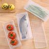 Fridge Box Food Storage Rectangular Large Capacity Portable Drainage Lunch Divider Fresh-keeping Household Supplies