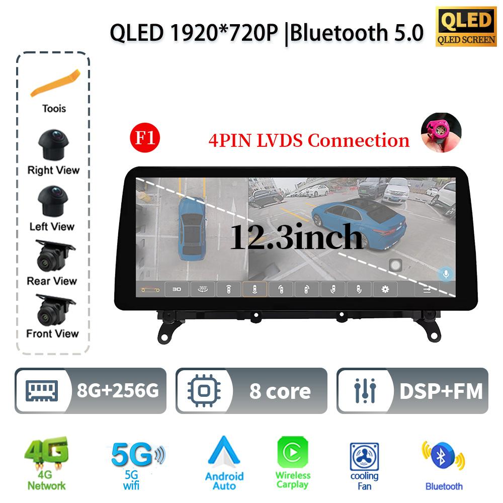 12.3" For BMW X3 F25 X4 F26 2011-2017 Android 14 Car Radio Multimedia GPS Navigation Bluetooth WIFI CarPlay Touch Screen Stereo