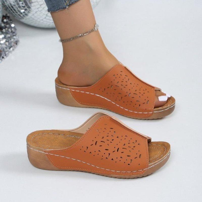 Sandals with Open Design for Breathability, Slip-on Style, Pointed Toe, High Heel Women's Shoes