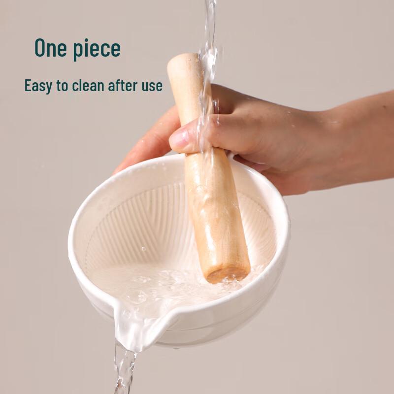 Baijie Ceramic Baby Food Grinding Bowl with Pestle