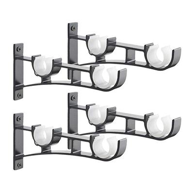 2/4 Stück Aluminiumlegierung Doppel-Vorhangstangenhalter Römische Stangenhalterung für Vorhangstange / Fensterbeschläge Stange