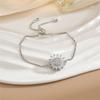 Light Luxury Spinning Sunflower Bracelet for Women Elegant Sparkling Zircon Calming and Relaxing Accessory Birthday Jewelry Gift